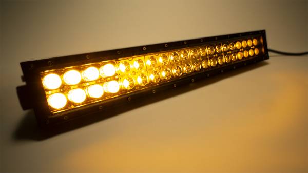 Amber/White Dual Row 20-Inch Straight Cree Led Light Bar - Click Image to Close
